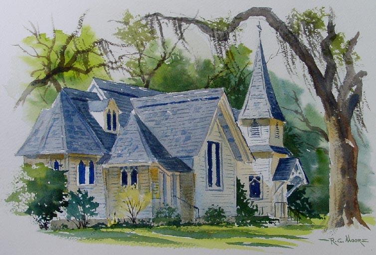 Watercolor Painting of Christ's Church, Federica Georga
