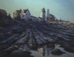 Oil Painting of Pemaquid Lighthouse, Maine USA