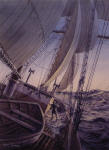 Oil Painting of the Bark Gazela in Rough Seas