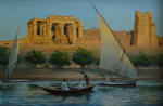 Oil Painting of the Nile River at Kom Ombo