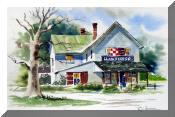 Watercolor Painting of Clark Feed Store, Hampton VA