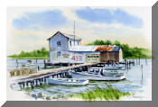 Watercolor Painting of Back Cove, Poquoson, Virginia