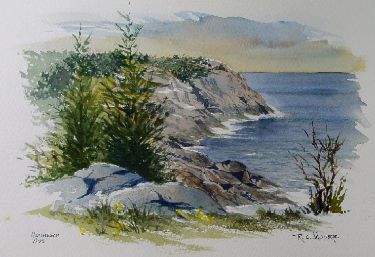 Watercolor Painting of Monhegan Island by Richard Moore