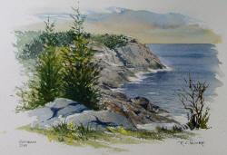 Monhegan Island, Maine - Watercolor Painting by Richard Moore