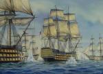 Watercolor Pating of the HMS Victory at Trafalgar