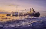 Watercolor Painting of the ARCO Tanker Atlantic Challenger - Artist Richard Moore