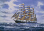 Oil Painting of the Bark Moshulu on Calm Seas